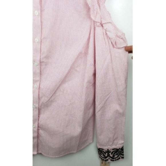 Nanette Lepore Open Shoulder Striped Blouse - Picture 5 of 5